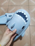 迟到时光鲨鱼拖鞋男居家新品厚底软底防滑凉拖鞋男士四季室内凉拖鞋女外穿 雾霾蓝 44-45 【适合44-45码】 实拍图