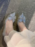 Lily Wei怦然心动法式高跟鞋仙女水晶婚鞋细跟尖头新娘蝴蝶结 银色【跟高10厘米】 38 实拍图