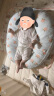 贝瑞加（Babyprints）新生儿连体衣2件婴儿纯棉衣服初生宝宝内衣长袖薄款爬服 白蓝59 实拍图