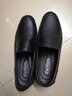 蜻蜓牌皮鞋男冬季加绒保暖鞋时尚中老年爸爸鞋男士休闲鞋真皮软面豆豆鞋 黑色 42 实拍图