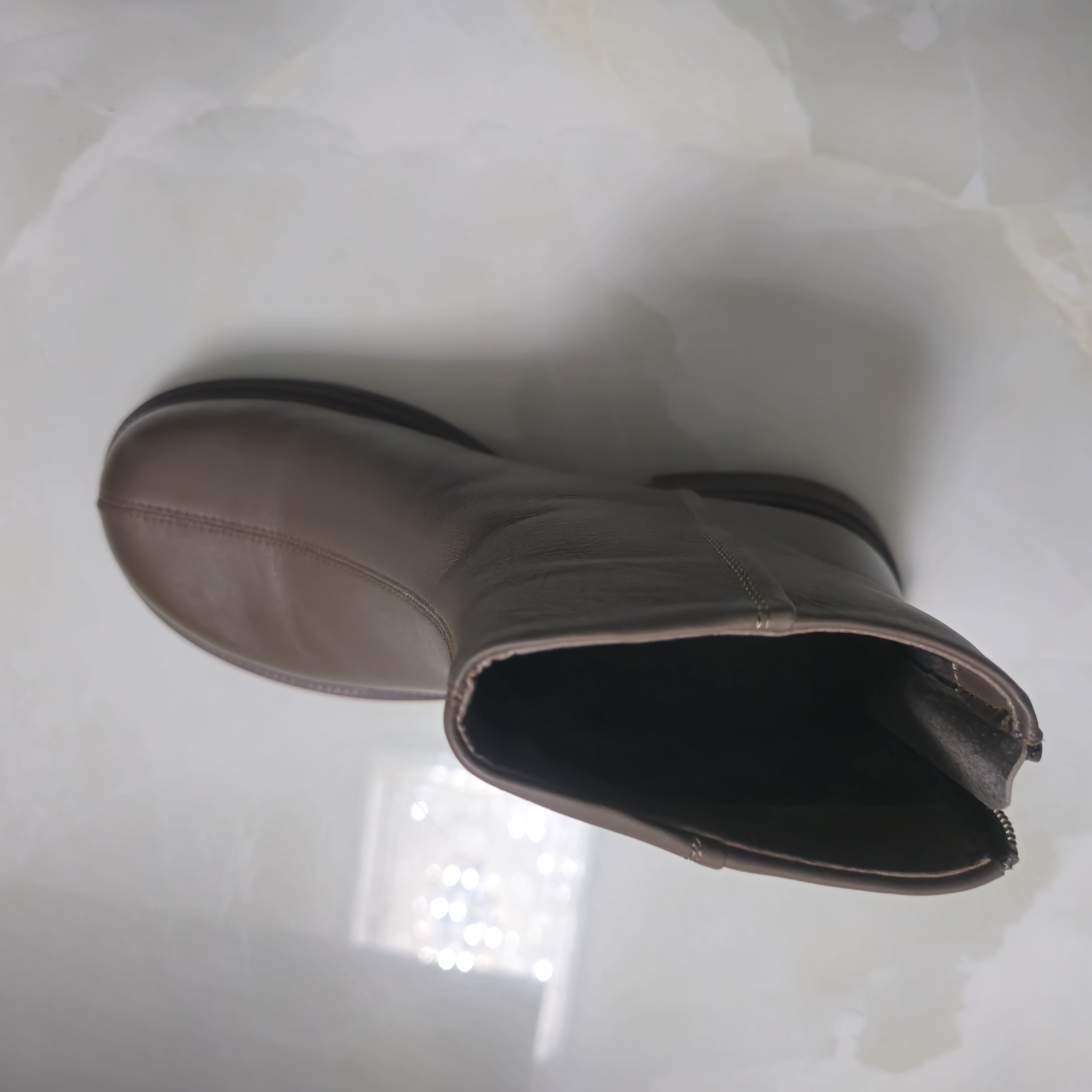 百思图24冬商场同款时尚休闲靴粗跟女短靴G1001DD4 棕色 37 实拍图