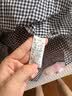 MUJI女式 强捻 法国袖罩衫 短袖休闲百搭衬衫 宽松衬衫 BCF50C3S 黑色格纹 L(165/88A) 实拍图