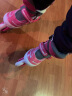 米高轮滑鞋儿童溜冰鞋直排轮旱冰鞋男女可调节尺码初学训练鞋透气MI0 粉色K8套装(K8头盔+K7护具+包) S (27-30)3-5岁 实拍图