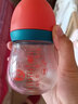 日康（rikang）吸管奶瓶 新生婴儿玻璃奶瓶 宝宝宽口径带吸管手柄 N1019玻璃小奶瓶 140ml 【红色】 实拍图