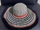 力嘶（RIOREX）遮阳帽女夏季沙滩帽草帽大檐帽便携出游海边波西米亚风防晒帽 花色（搭配防风绳） M(56-58CM) 实拍图