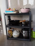 羽驰（YUCHI）厨房置物架落地多层家用微波炉架子烤箱收纳架调料储物架层架货架 加厚碳钢材质 长70宽35高80 三层 实拍图
