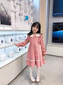 安妮优儿（Anneyol）女童连衣裙秋季2025新款秋装小女孩秋冬裙子儿童洋气女童装公主裙 粉色 100 实拍图