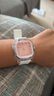 番米拉（PANMILA）手表女学生品牌国表简约气质初中高中生方形大表盘硅胶石英女腕表 白带粉【数字面】 实拍图