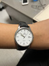 积优（JEAYOU）浪琴名匠表带真皮优原装手表带男士代用浪琴八针月相四针康卡斯博雅律雅瑰丽女先行者优原厂牛皮 【白线】黑色 表耳20mm，表扣18mm 针扣 实拍图