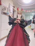 小咔衣浓万圣节儿童服装女童公主裙女巫小女孩演出服舞会礼服cosplay角色 酒红色长款（星星帽子+披风） 150 实拍图
