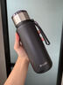 cica保温杯男女士大容量茶水分离304不锈钢大号车载泡茶保暖水杯壶子 神秘黑- 1500ml 加强保温+茶水分离 实拍图