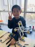 真维斯男童加绒卫衣秋冬款童装儿童红色打底衫百搭冬装中国风保暖上衣 黑 J方框舞狮 140 实拍图