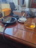 天喜（TIANXI）观山茶水分离杯玻璃高颜值办公室泡茶杯子耐高温过滤喝水茶道杯 透明色木把+ 55℃恒温杯垫 实拍图