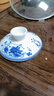 豪尊（HAOZUN）白瓷陶瓷三才盖碗茶盅茶具泡茶碗沏茶碗功夫茶具青花山水酒店家用 花开富贵青花盖碗 实拍图