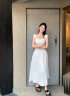 GARNUO白色连衣裙子女夏2024新款法式茶歇小个子高级感收腰显瘦吊带长裙 白色 M 晒单实拍图