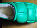 华美健步防水踩屎感按摩居家情侣棉拖鞋轻简保暖舒适秋冬季室内加绒软底棉鞋女款HM2380A绿色40-41码 实拍图
