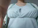 Mom Jane哺乳短袖t恤孕妇上衣春夏薄款免穿内衣产后喂奶月子服家居服睡衣 浅绿色-附赠罩杯-1件装 L 实拍图