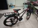 EG7山地自行车成人学生变速越野单车双减震赛车26寸青少年男女 六刀【升级减震 轻量铝架】黑红 26寸24速【适合：160-180CM】 实拍图