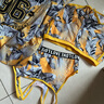 佑游游泳衣女泡温泉分体式速干保守显瘦游泳装三件套105504BF黄色 2XL 实拍图