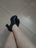 卡帝乐鳄鱼（CARTELO）高档2022春季女士皮鞋高跟鞋系带单鞋粗跟厚底防水台大码女单鞋新品 高*跟8厘米(单里) 37 晒单实拍图