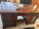 乐满庭美式书桌全实木复古办公桌奢华大气欧式别墅总裁老板桌雕花1.8米 1.6米实木框架单张书桌 常规桌面 实拍图