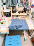得力（deli）87006儿童学习桌椅套装 带书架可升降 楹木芯选材 80CM 蓝色  实拍图