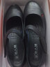 老人头女鞋秋冬季新款轻便舒适软底女皮鞋平跟防滑浅口休闲妈妈鞋母亲节 黑色 40 实拍图