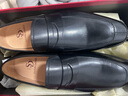 【发顺丰空运】上顿丹尼男鞋男士休闲乐福鞋头层牛皮鞋英伦大小码一脚蹬真皮懒人高档皮质商务轻便男鞋子 黑色 40 实拍图