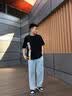 GENIOLAMODE牛仔裤男日常休闲个性男士长裤宽松直筒垂坠牛仔裤 实拍图