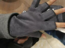 罗维利特麂皮绒手套男冬季加绒保暖薄款触屏半指露二指户外骑行跑步开车棉 麂皮绒半指-灰色 均码 实拍图