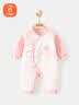 贝瑞加（Babyprints）新生儿连体衣秋冬加厚男女宝宝衣服夹棉保暖婴儿内衣柔软粉59 实拍图