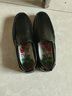 稻草人（MEXICAN）商务休闲鞋男士头层牛皮鞋男正装鞋懒人套脚大码鞋 166 黑色Q 39  实拍图