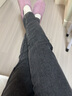 真维斯（JEANSWEST）牛仔裤女长裤加厚加绒裤女高腰冬季显瘦修身小脚裤子女烟灰色30 实拍图