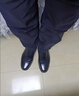 木林森三接头皮鞋男真牛皮男士商务正装鞋校尉军皮鞋增高鞋子男休闲皮鞋 MLS9702 [平跟黑色套脚] 42 实拍图