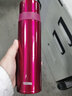 膳魔师（THERMOS）FFM保温杯不锈钢 高颜值直筒身男女学生水杯户外办公轻保温杯 紫红色 FFM-501(BGD) 实拍图