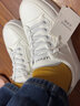 达芙妮（DAPHNE） 厚底小白鞋女春秋季新款透气板鞋子女百搭皮面学生运动休闲鞋女 白灰色-04024（皮面款） 37 实拍图
