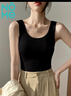 NOMe吊带背心女春夏内搭外穿螺纹弹力无袖背心上衣 黑色【圆领】 L 实拍图