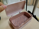 畅印创意翻盖肥皂盒简约透明塑料沥水盒家用宿舍皂盒卫生间阳台香皂盒 粉红色 实拍图