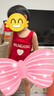 范德安（BALNEAIRE）高端小红心系列女童连体泡温泉防晒度假泳衣训练 苹果红 100 实拍图