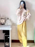 另约珊瑚绒睡衣女士秋冬季套装长袖加绒加厚保暖柔软舒适多巴胺家居服 88438 比耶小狗 杏黄 M 实拍图