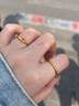 周六福5D硬金黄金戒指女爱心新年生日礼物定价AE016741 12号 约0.82g  实拍图