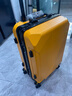 欧遥行李箱男铝框密码拉杆箱子韩版潮流大容量可登机女旅行皮箱次日达 黄色【黑框款-升级带充电口】 20英寸 -登机箱-手提上飞机手拉箱 实拍图