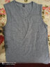 简束 背心男夏纯色棉质v领宽肩运动背心修身紧身打底汗衫男士无袖t恤 花灰色 M M（55kg左右） 实拍图