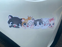 ps卡通车贴可爱猫咪汽车贴纸小长条装饰遮挡小划痕贴后窗保险杠贴纸 A款/TB309-1 实拍图