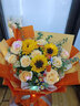 插画鲜花速递向日葵玫瑰混搭花束送女友老婆生日礼物全国同城配送 11朵香槟2朵向日葵混搭花束 实拍图