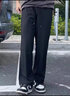 杉努裤子男士秋冬季加绒加厚直筒宽松休闲拖地学生阔腿百搭垂坠西长裤 长裤2028JR黑色（加绒款） XL （建议125-145斤） 实拍图