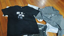 啄木鸟【纯棉4件】长袖t恤男装打底衫圆领休闲宽松印花青年男士纯色体恤 黑格子帆船+黑R+灰蓝V+铁灰鹿头 XL 实拍图