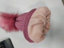 古霖 韩版针织毛线帽女秋冬季帽子女冬天潮韩国青年百搭加厚保暖骑车骑行户外加绒防寒兔毛帽月子帽 皮紫色 均码弹性/毛球 实拍图
