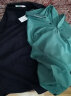 卡帝乐鳄鱼珠地棉短袖T恤男女同款纯色全棉翻领大码t袖衫潮 藏青170 实拍图