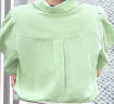 范思蓝恩23FS12453法式小尖领衬衫女夏季新款短袖设计感上衣 青草绿 M 晒单实拍图